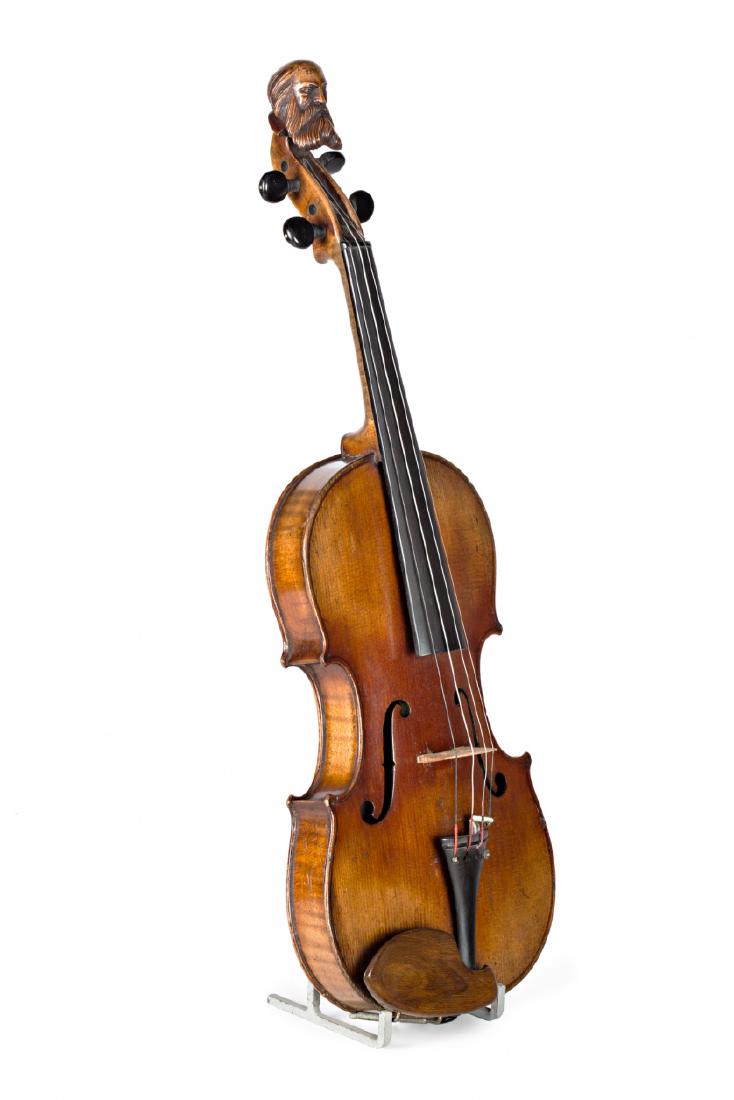 Italian violin in fir tree wood, maple and ebony, 19th (1 of 10)