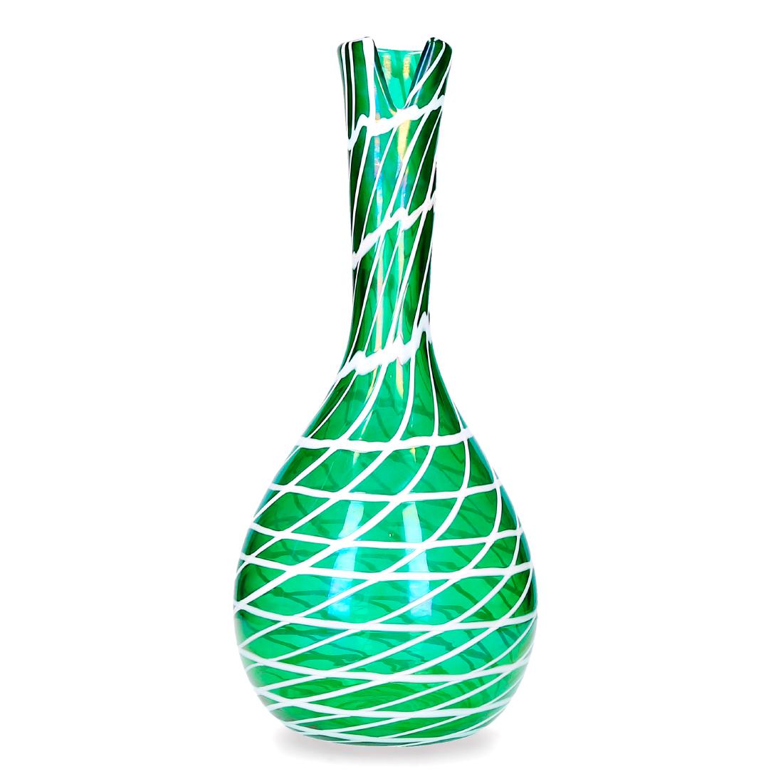 Fulvio Bianconi, Vase, Pearly green glass with (1 of 2)