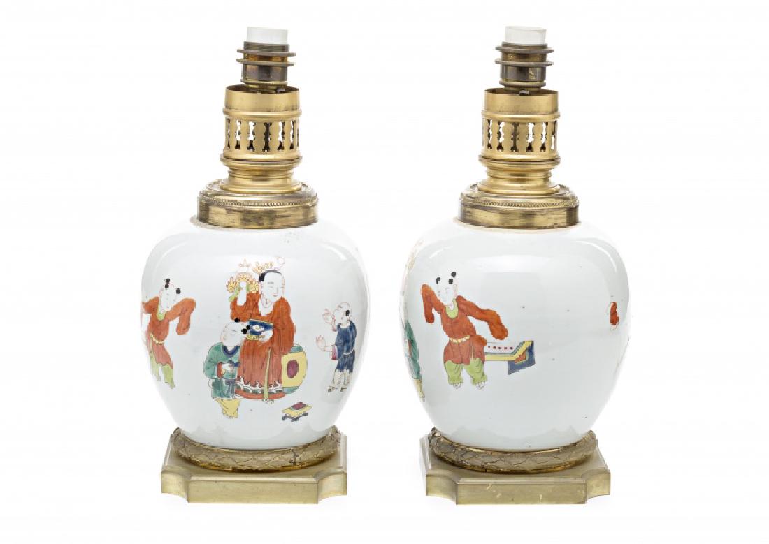Pair of Chinese porcelain vases with French gilt-bronze (1 of 5)