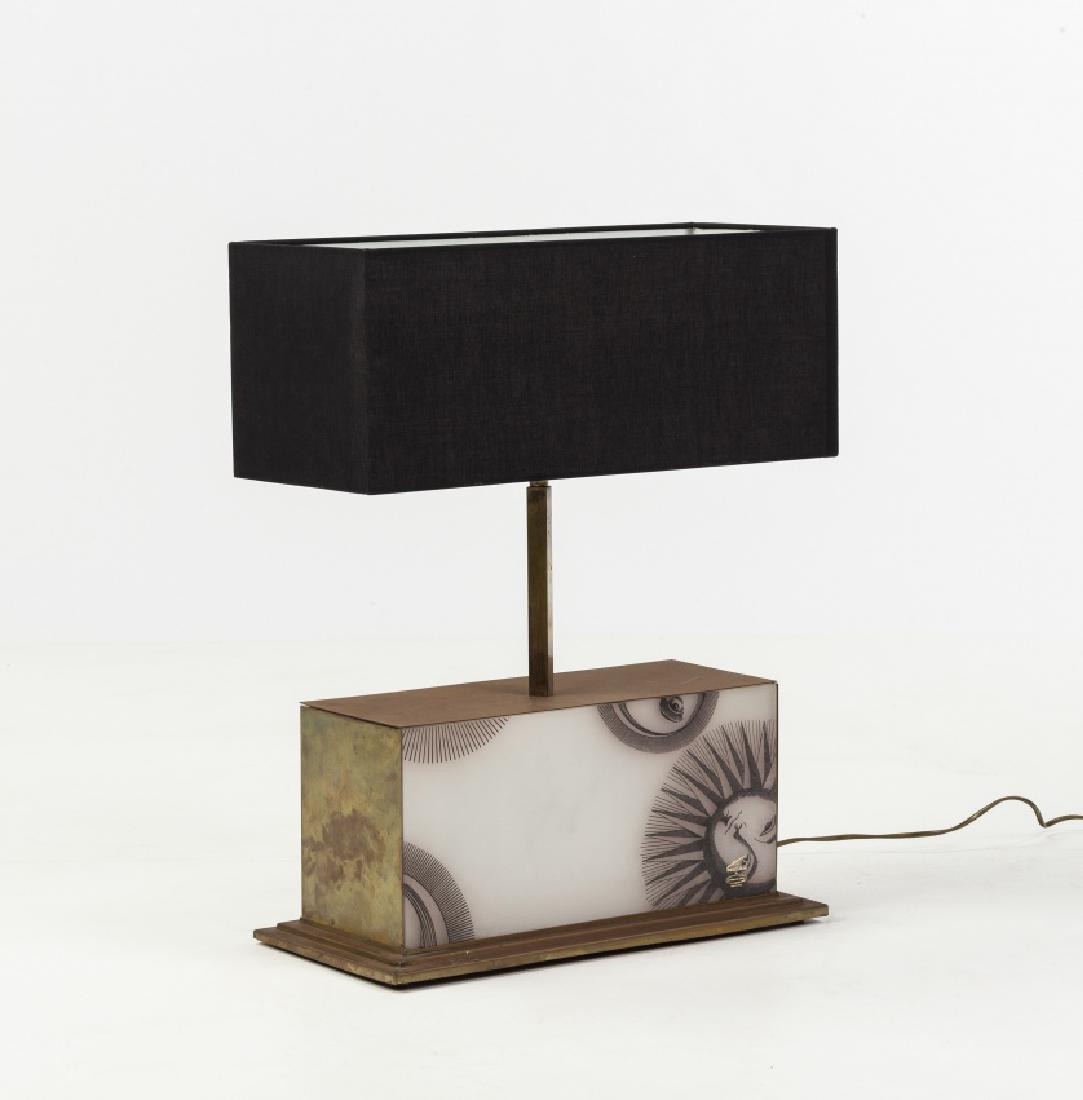 Piero Fornasetti, Table lamp, Brass, methacrylate, (1 of 3)