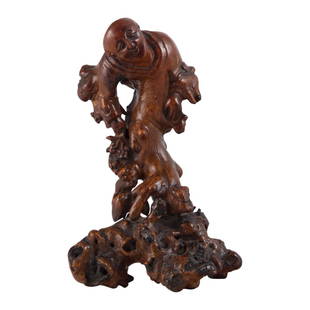 Chinese Rootwood Figure: Chinese 19th century rootwood figure.