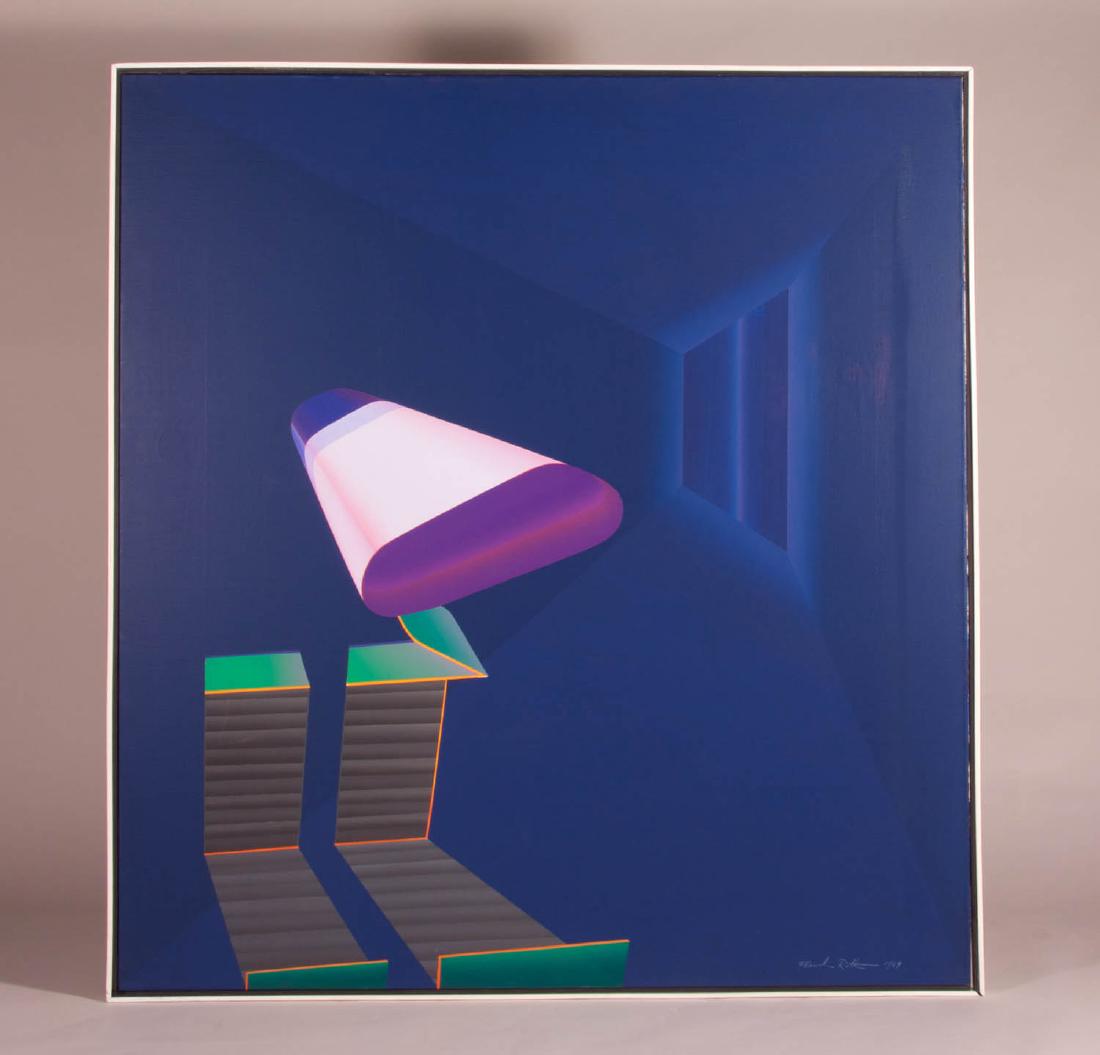 Frank Roth Oil Painting on Canvas: Abstract Oil Painting by contemporary American artist, Frank Roth. 49" x 53"