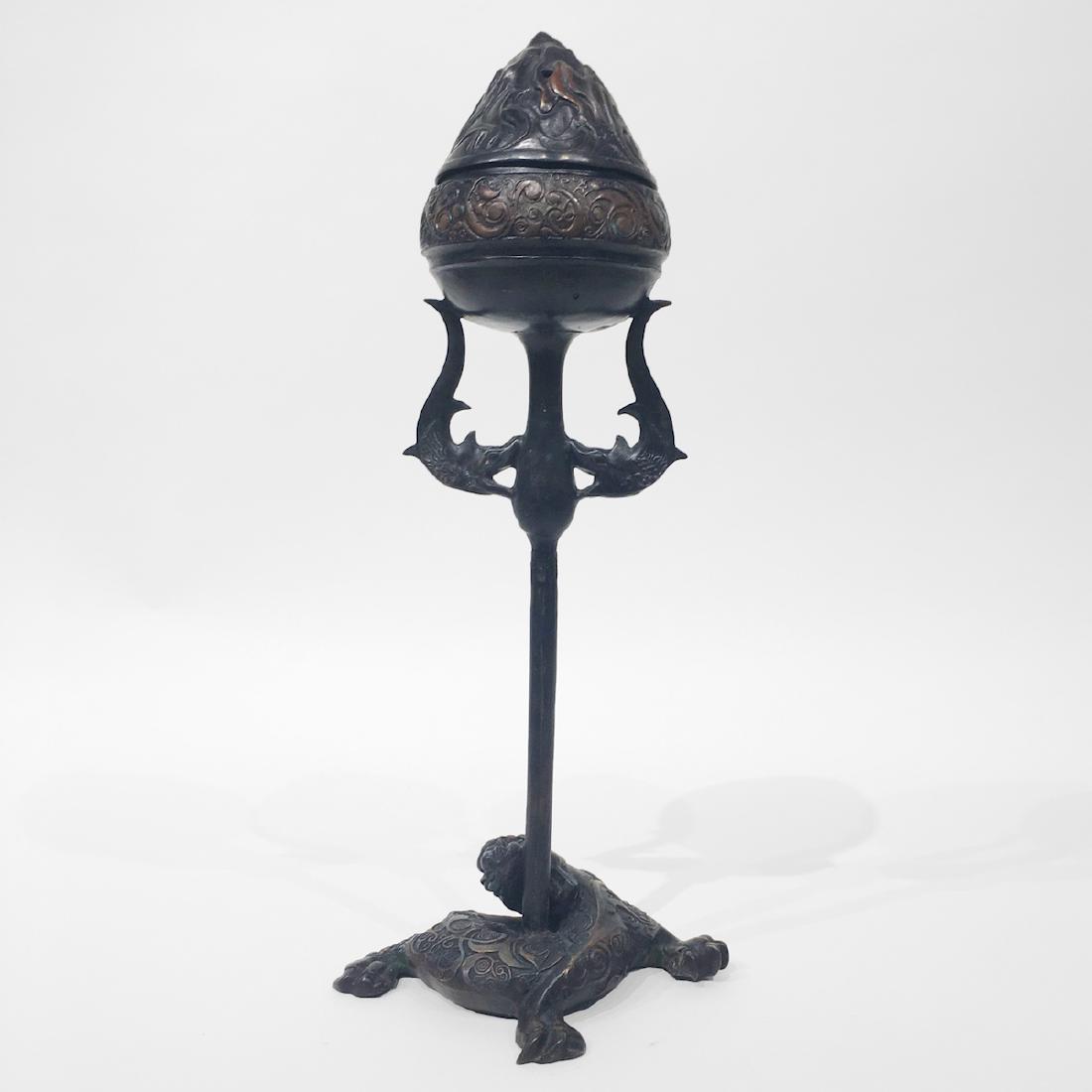 Chinese Bronze Incense Burner in Lotus Bud Form (1 of 2)