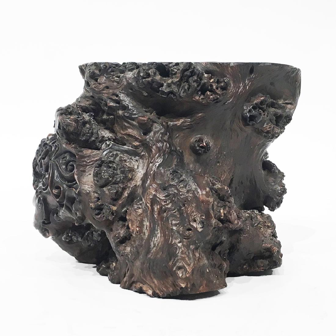 A Chinese Wooden Brush Pot (1 of 3)