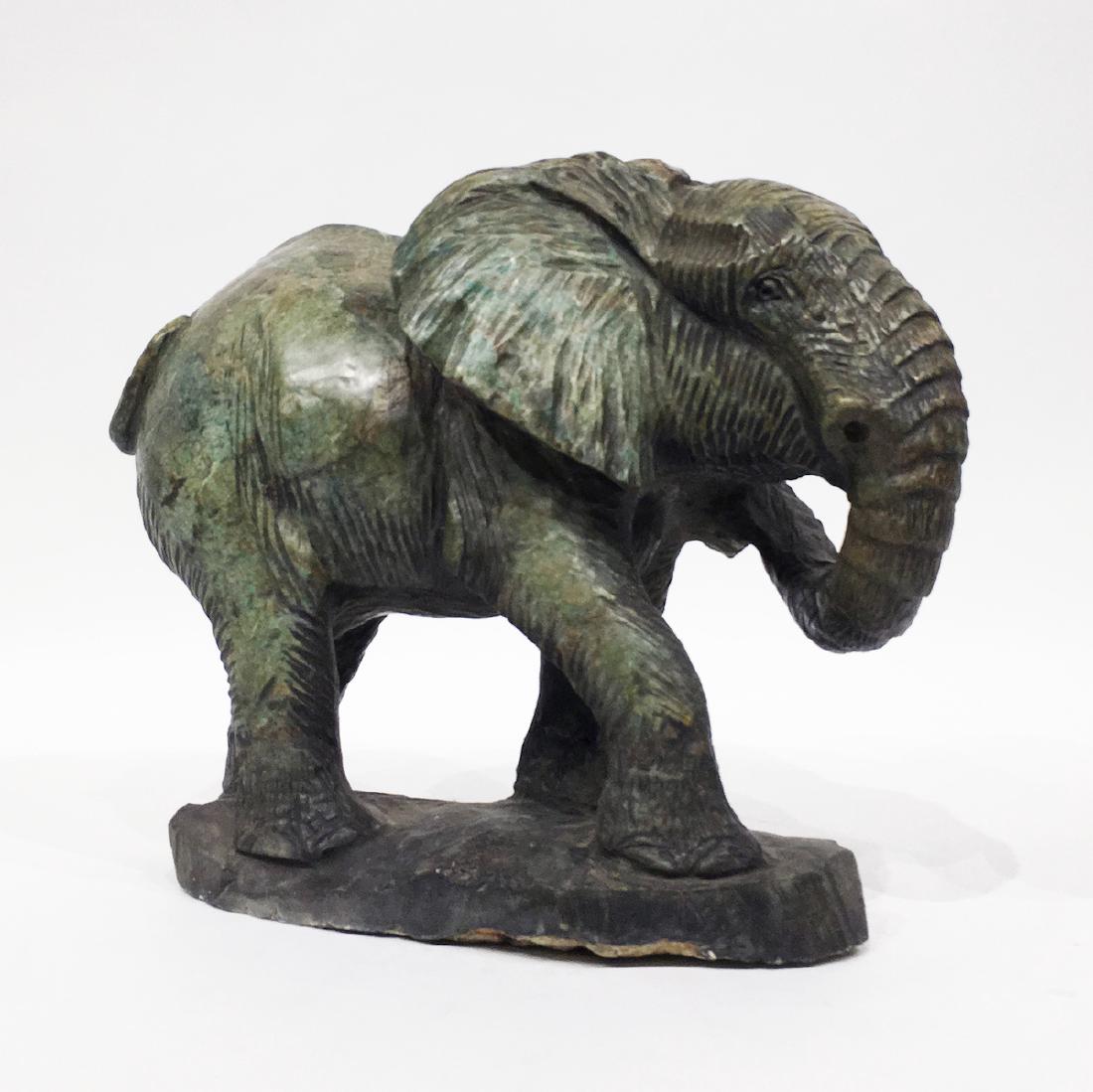 Verdite Stone Elephant. Shona Sculpture, Zimbabwe
