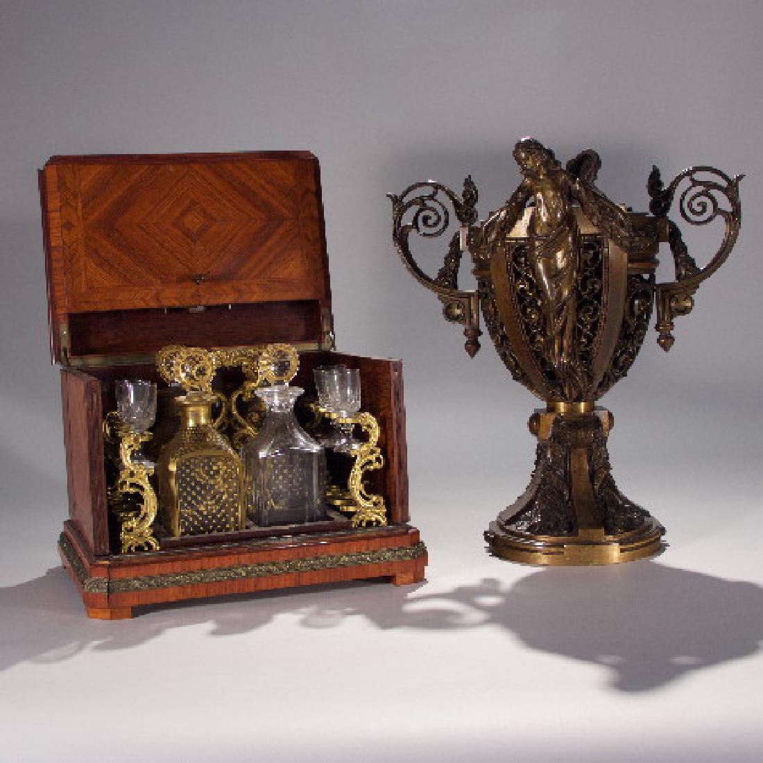 19th Century Partial Tantalus Set and One Bronze (1 of 10)