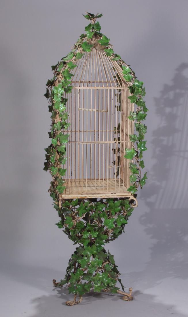 Floor Standing Tole Birdcage (1 of 2)