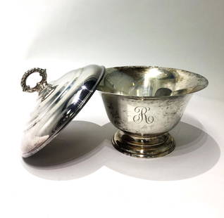 Stieff Sterling Silver Punch Bowl with Rothschild: A Stieff sterling silver punch bowl with Rothschild monogram. Height 11 in x Diameter 10.5 in. Weight: 1570 g. Property from the Estate of Jane Rothschild