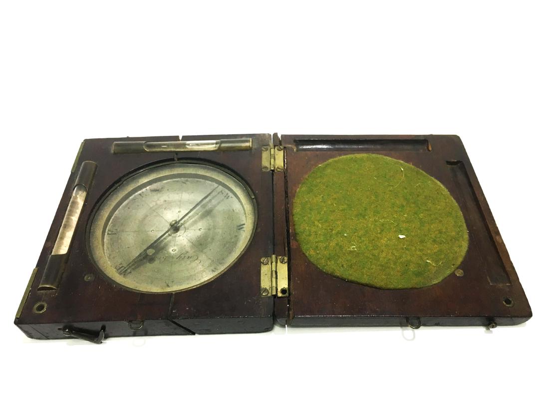 Antique English Compass and Level: A compass and level 19th century English. L 6.5 in x W 7.5 in. Property from the Estate of Jane Rothschild