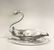 Japanese Silver Overlay Glass Plate & Pair Swan Bowls - 3