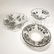 Three Japanese Silver Overlay Glass Dishes
