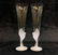 Pair of Japanese Sasaki Crystal Champagne Flutes