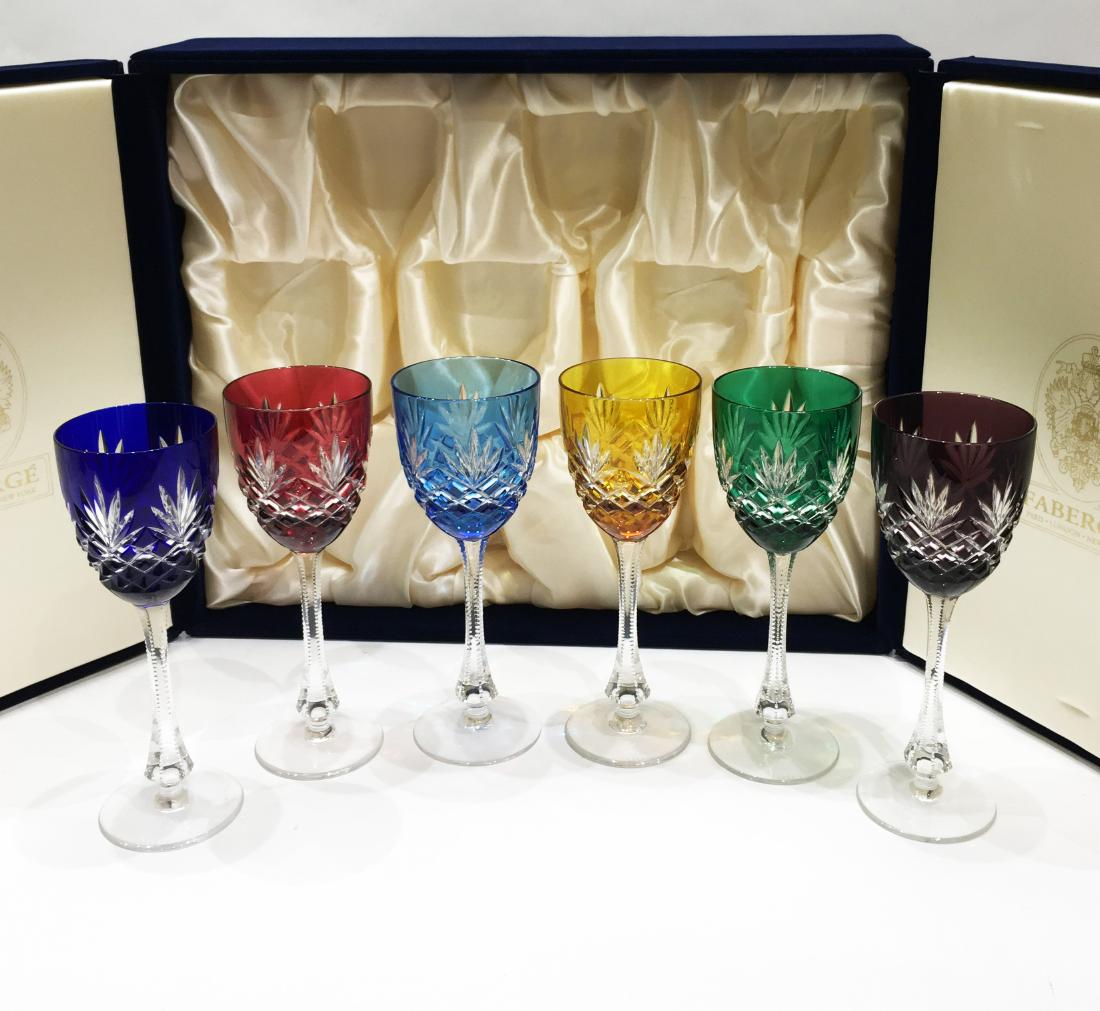 Boxed Set of Faberge Wine Glasses