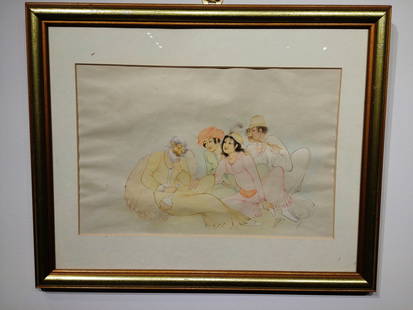 A Qajar Persian Miniature on Paper: A Qajar Persian miniature on paper. 15 1/2 x 11 1/2 inches framed.