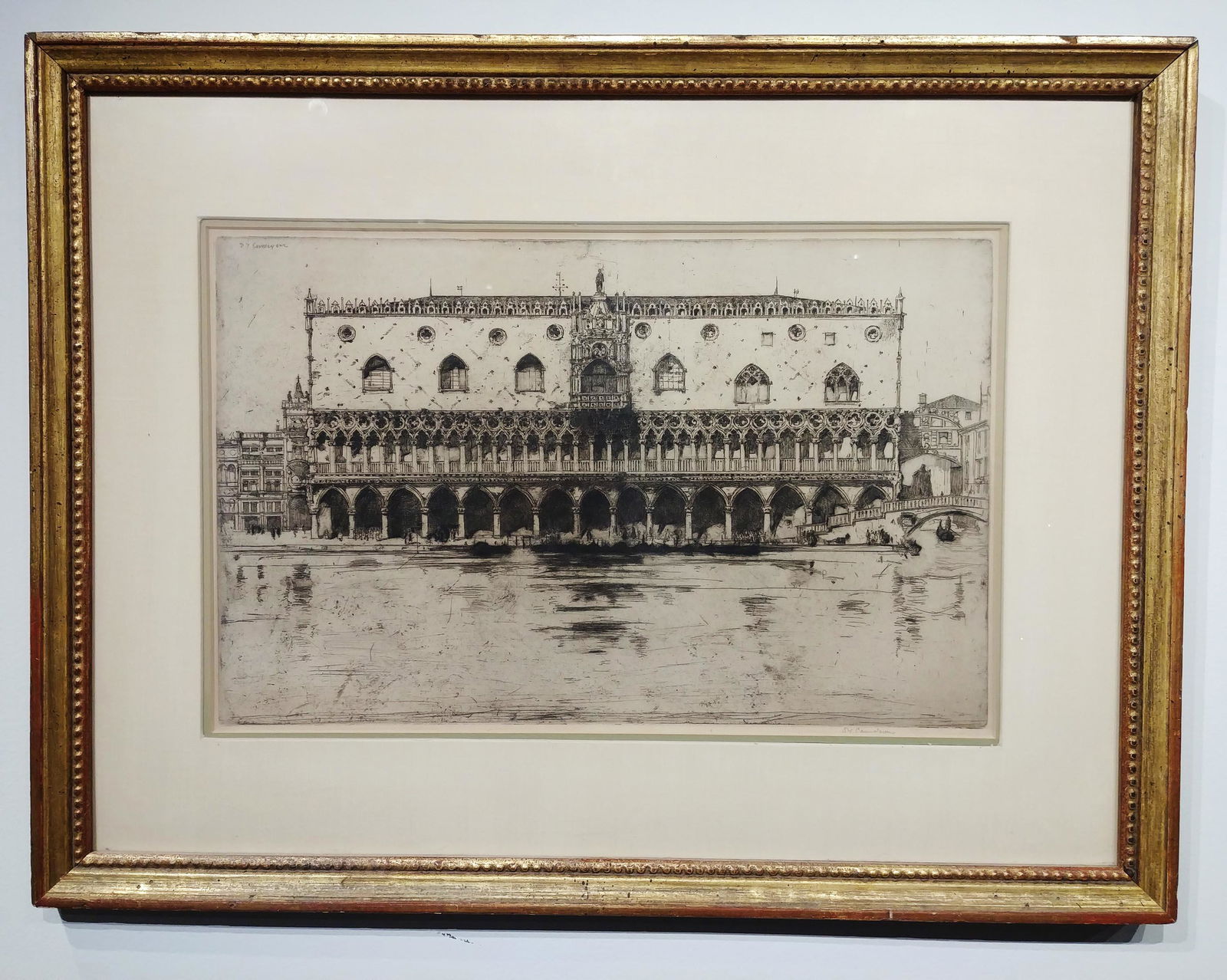 David Young Cameron, Etching of Doge's Palace, signed.: Etching of Doge's Palace in Venice Signed lower right. D.Y. Cameron. David Young Cameron (1865–1945) 23 x 18 inches Framed.