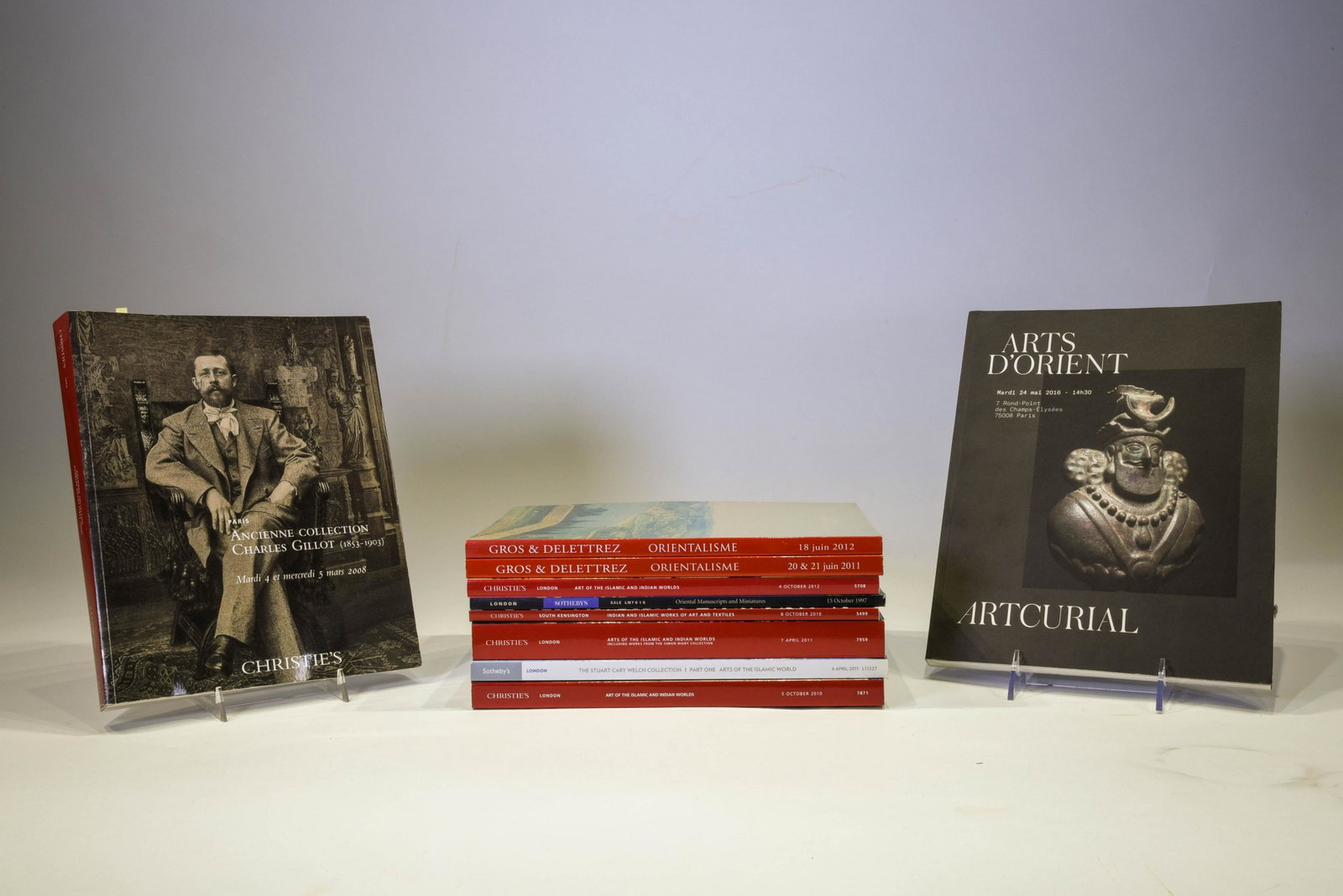 Lot of 10 Assorted Auction Catalogs NO RESERVE!: Collection of assorted Christies and Sothebys, Artcurial & Gros & Delettrez catalogs. Includes Orientalisme, Iranian and Islamic art and the Acienne collection. 10 pcs. NO RESERVE!