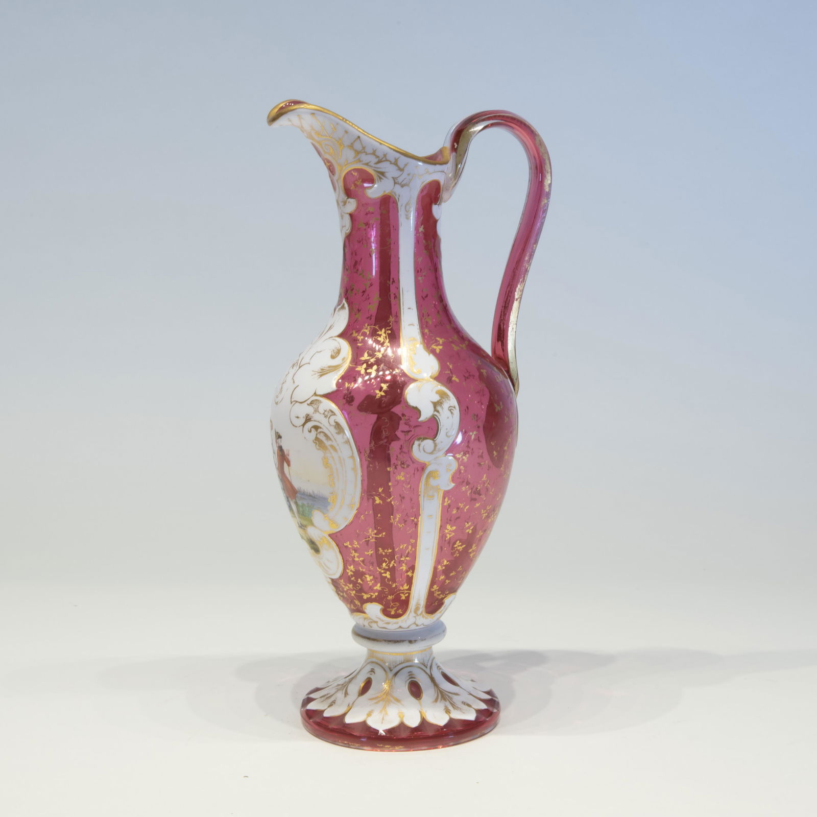 Bohemian Overlay Cranberry Glass Vase (1 of 4)
