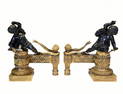 French Gilt Bronze Andirons