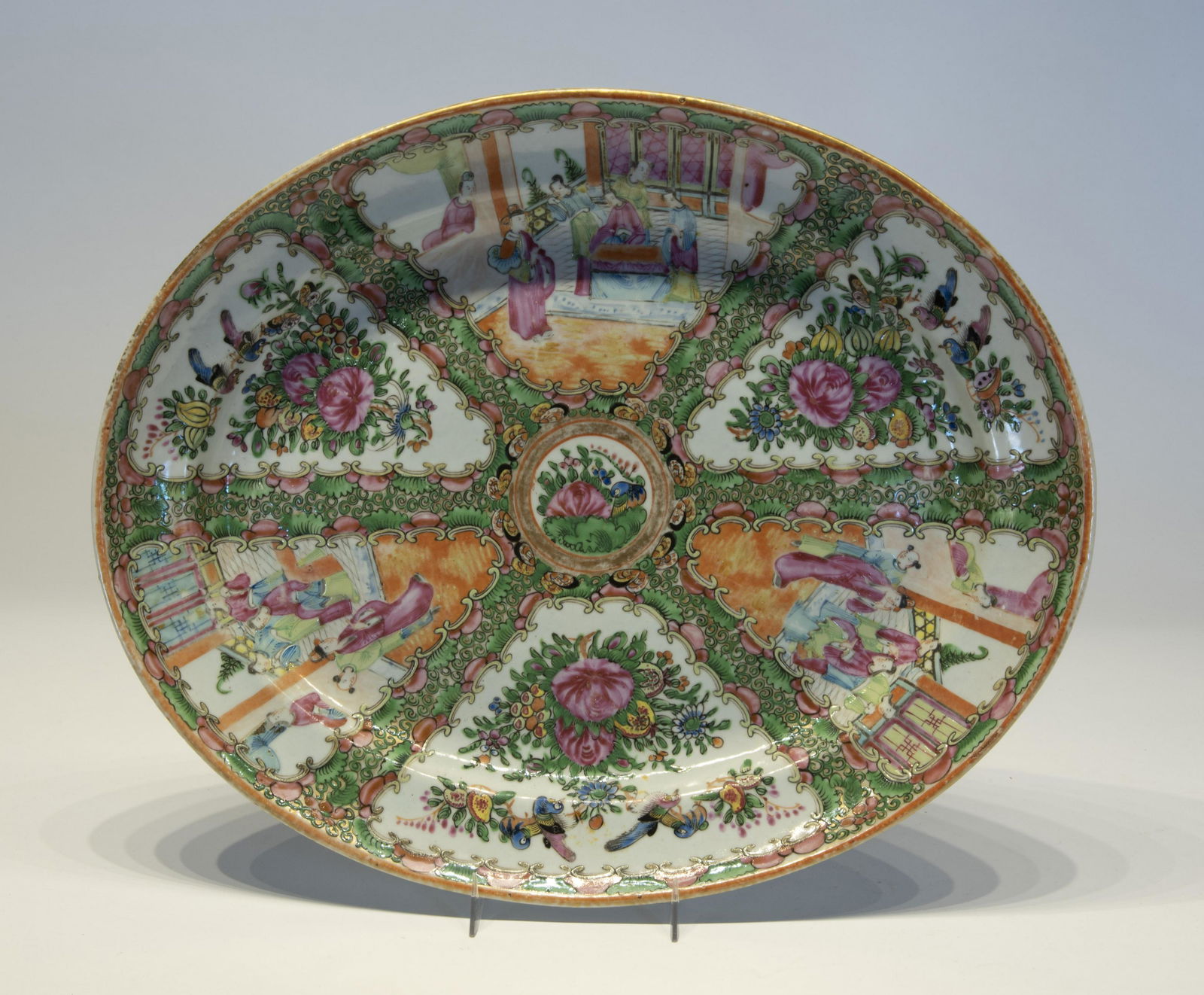 Chinese Famille Rose Oval Serving Dish (1 of 3)