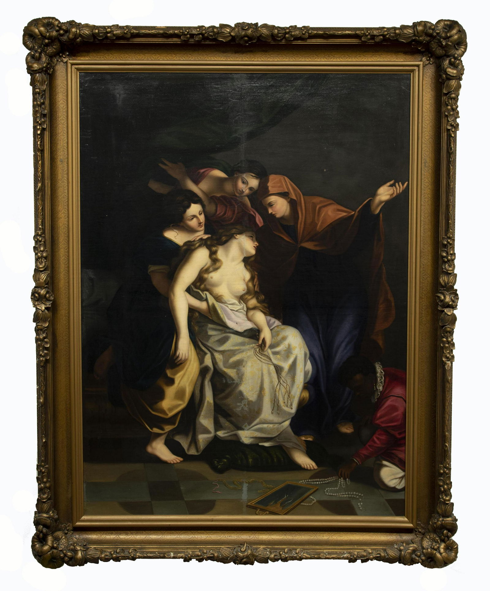 Large Scale Oil On Canvas with Gilt Wood Frame (1 of 3)