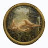 Oil on Canvas in Round Gilt Wood Frame