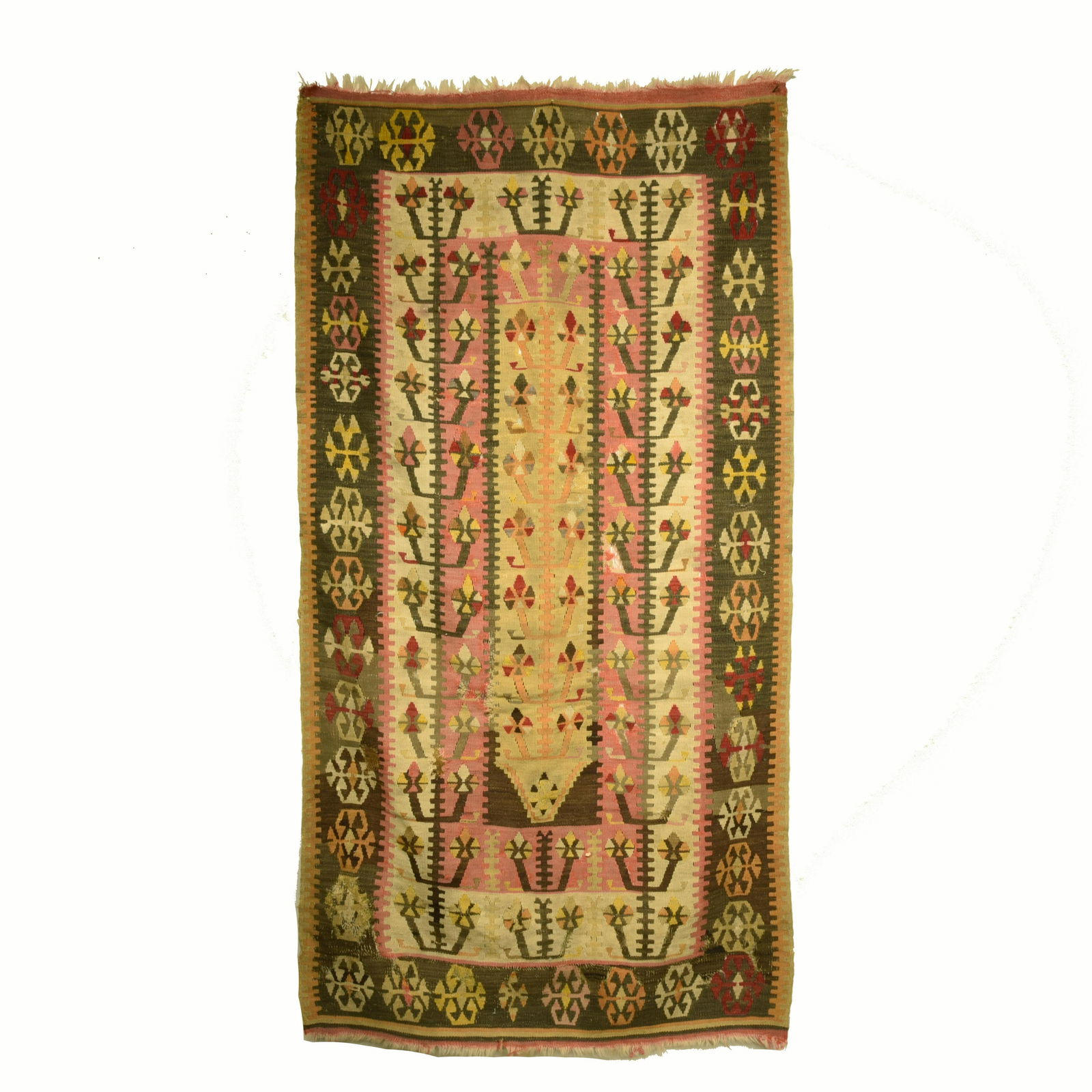 Antique Persian Geometric Kilim: Antique Persian Kilim with geometric design. 35 x 69 inches. Property of a Long Island Estate