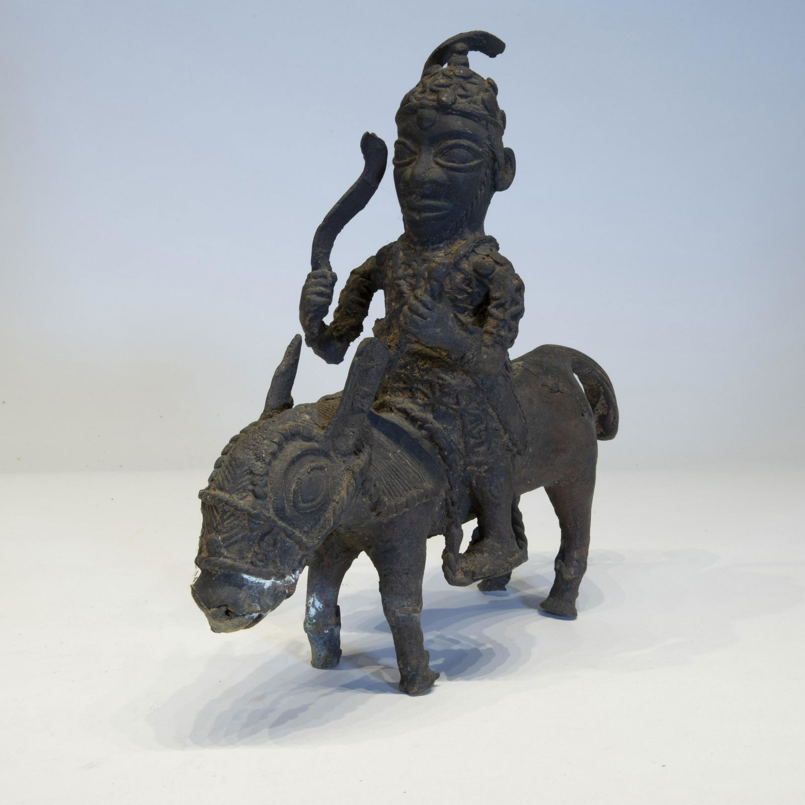 Benin Bronze Sculpture, Horse & Rider, African Art (1 of 2)