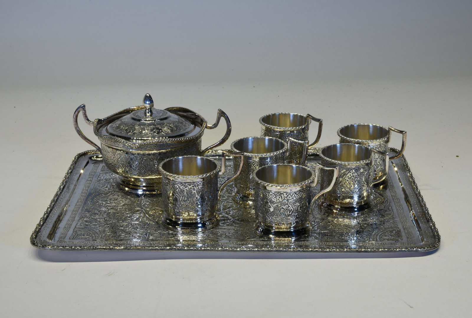 Persian Plated Metal Tea Service (1 of 2)