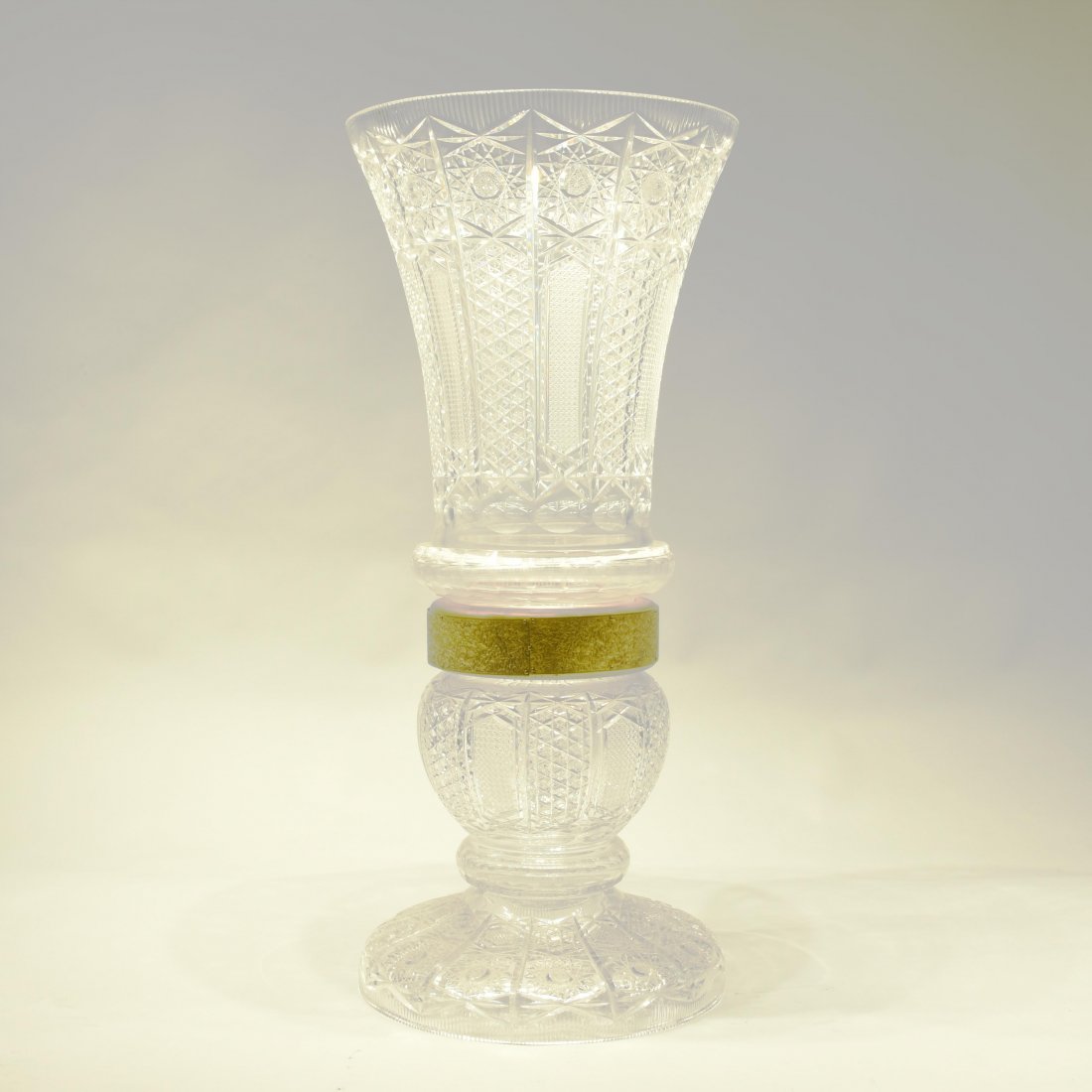 Large Two Piece Crystal floor Vase (1 of 2)