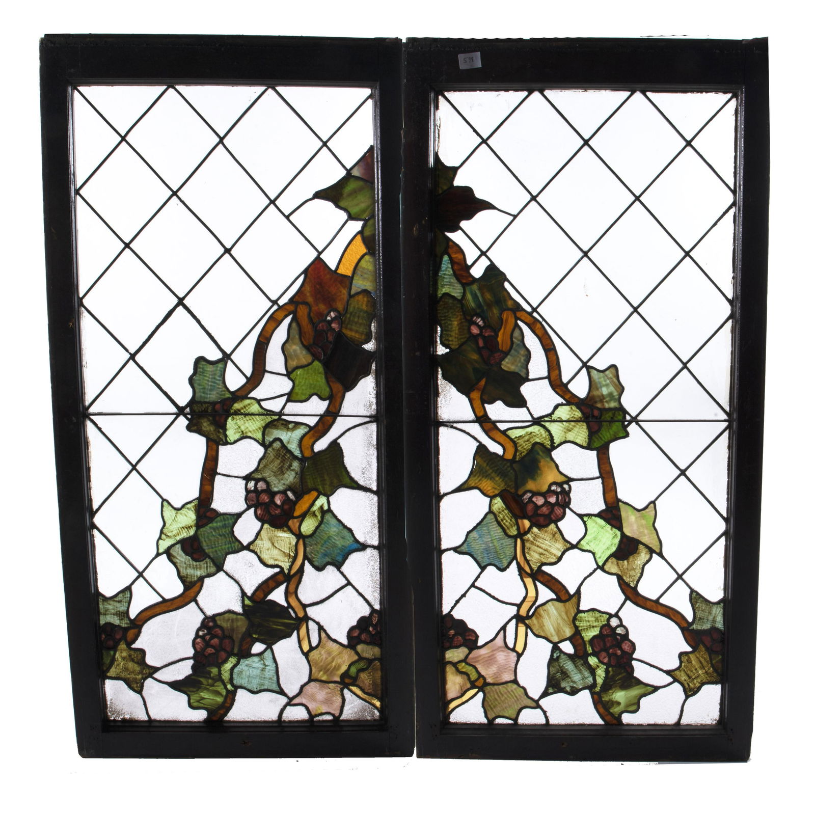 Pair of Tiffany Stained Glass Window Panels (0237) on Mar 27, 2022