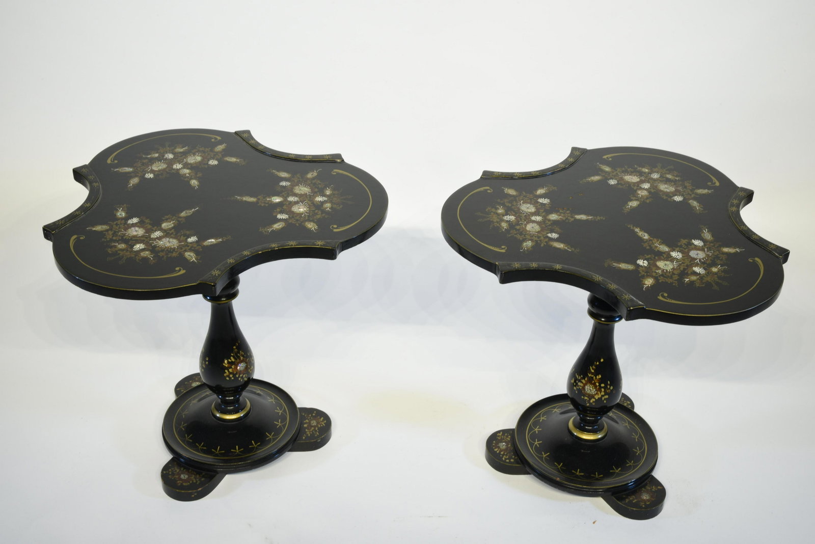 Fine Pair of French Inlaid End Tables (1 of 5)
