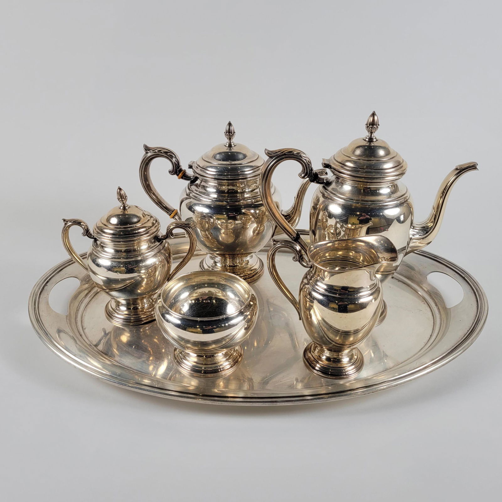 National Sterling Silver Tea & Coffee Service with Tray (1 of 8)