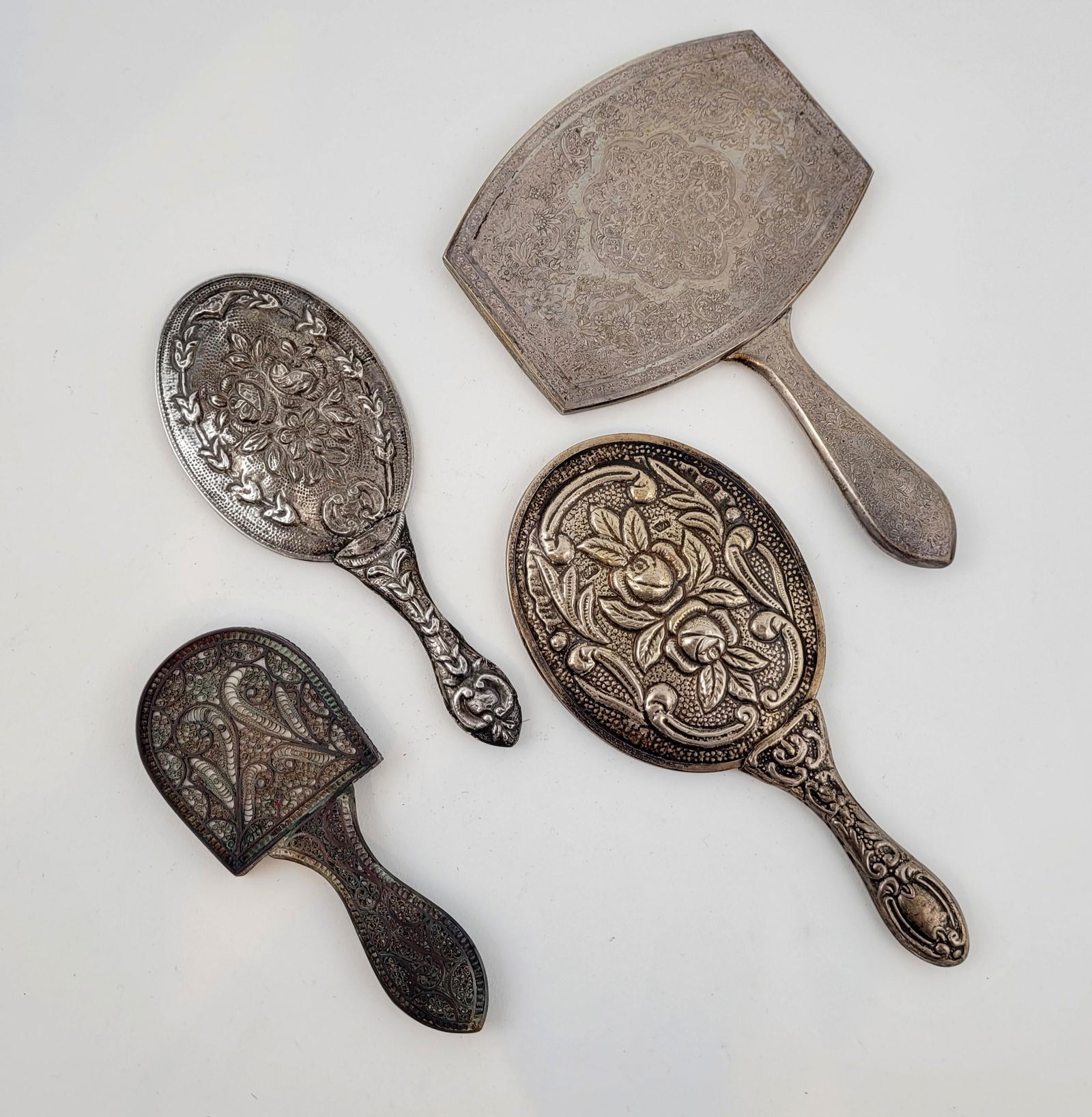 Four Silver Mirrors, Persian Turkish, European (1 of 2)