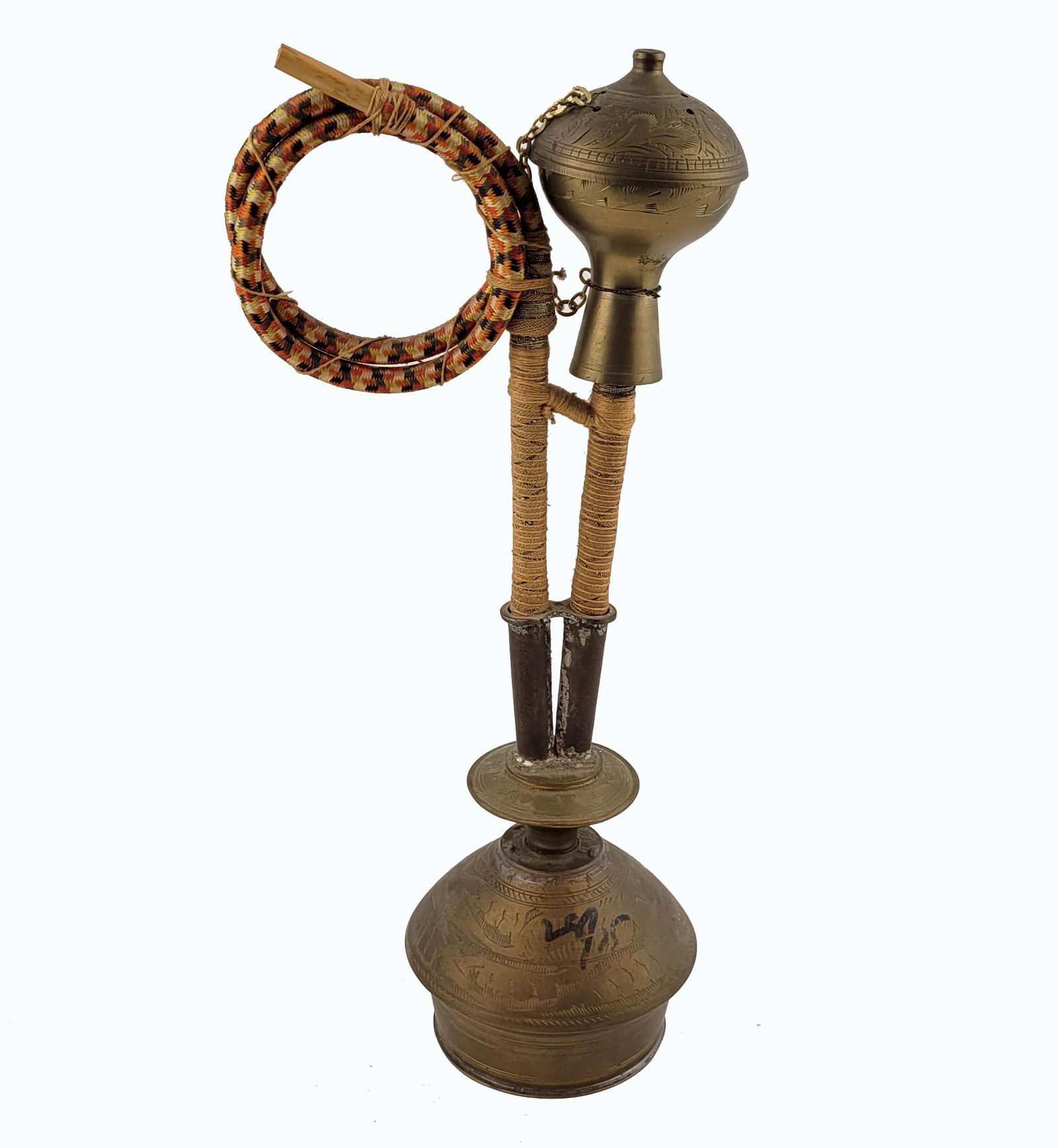 Indian Brass Hookah, Waterpipe (1 of 2)