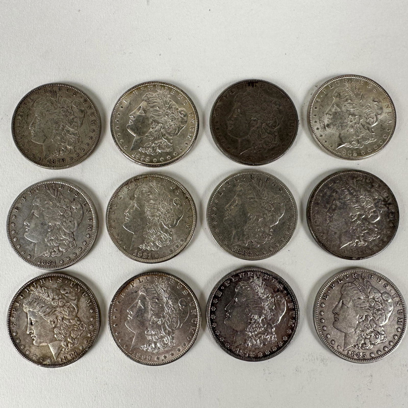 12 Morgan Silver Dollars  90% Silver (1 of 2)