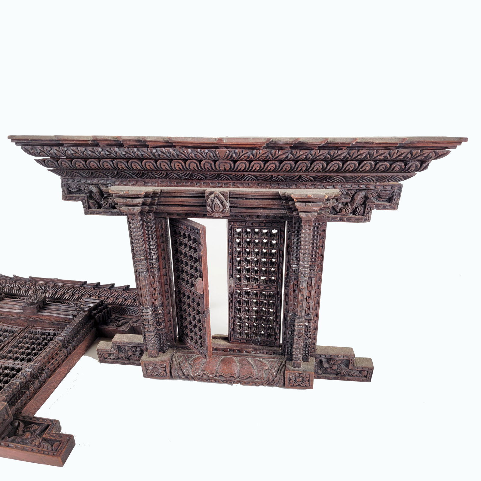 Two Indonesian Wood Shrine Entrance Door Replicas (1 of 3)