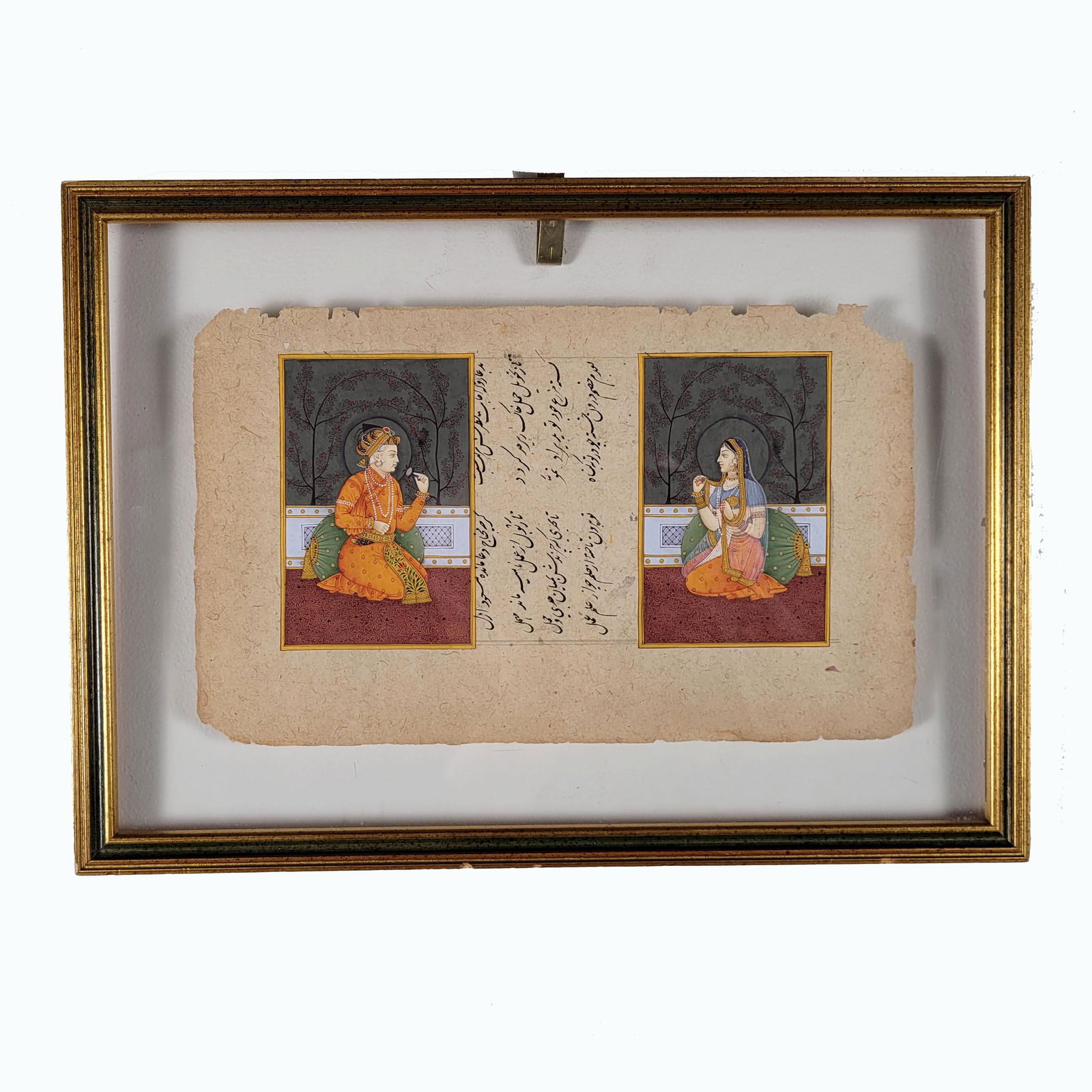 Indian Miniature Painting and Calligraphy Page (1 of 3)