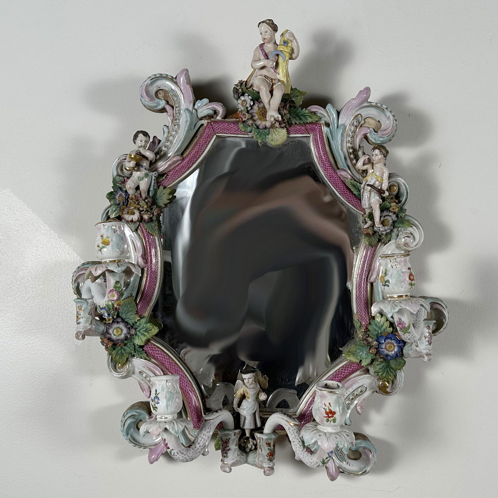 Dresden Porcelain Mirror With Candelabra (1 of 4)