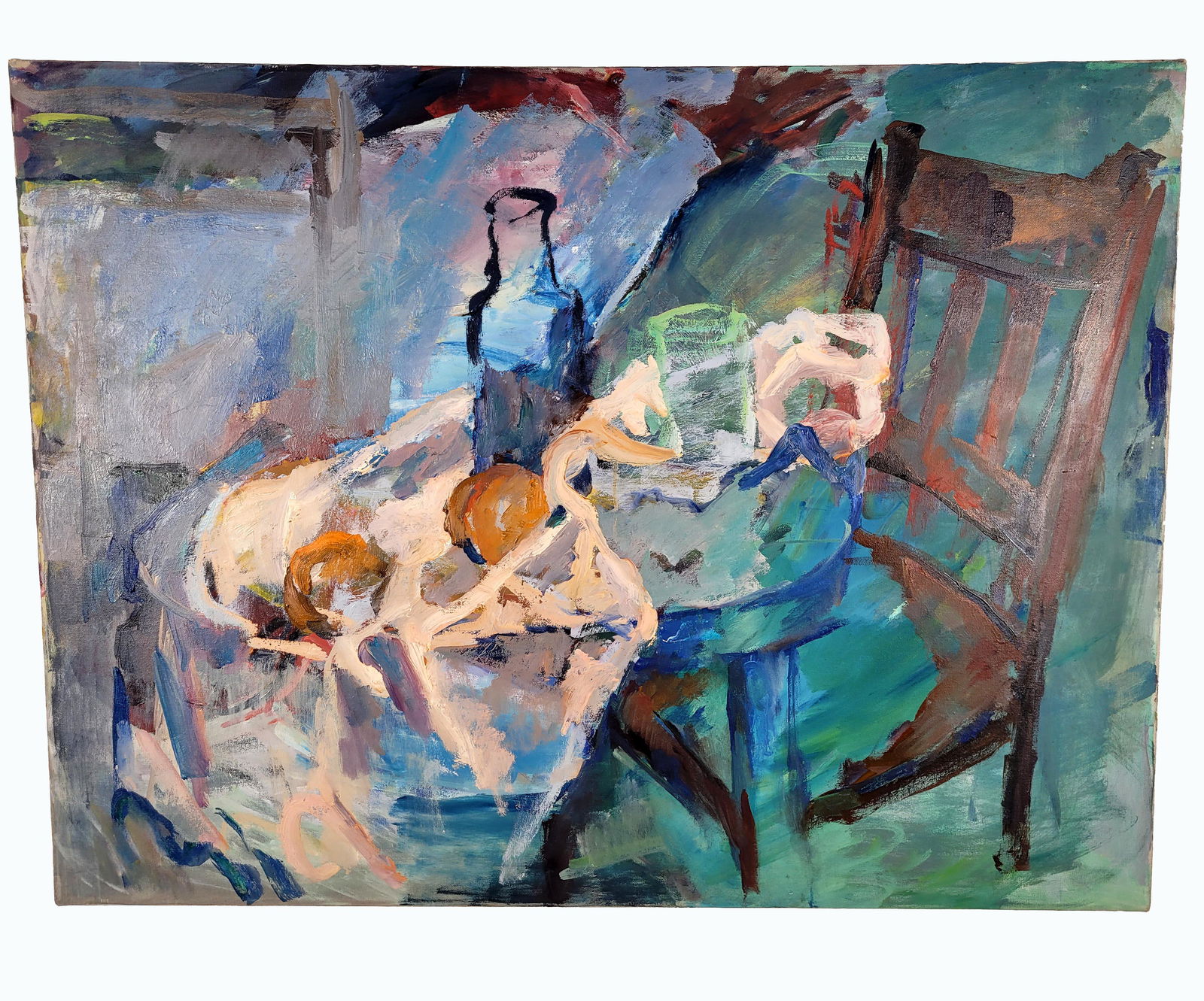 E. Berson, Oil on Canvas, Desolate Cafe (1 of 3)