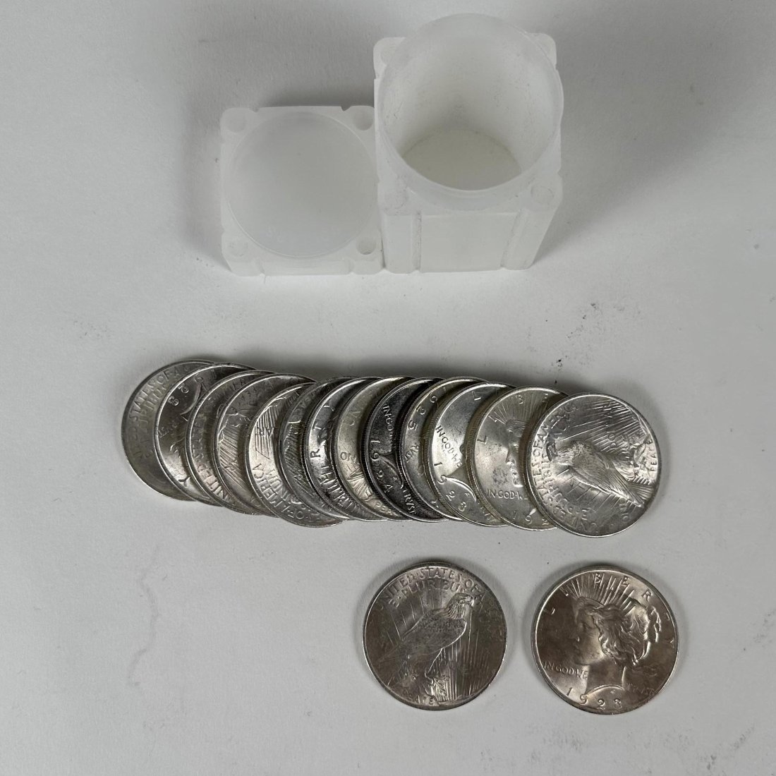 Fifteen Peace Silver Dollars (1 of 1)