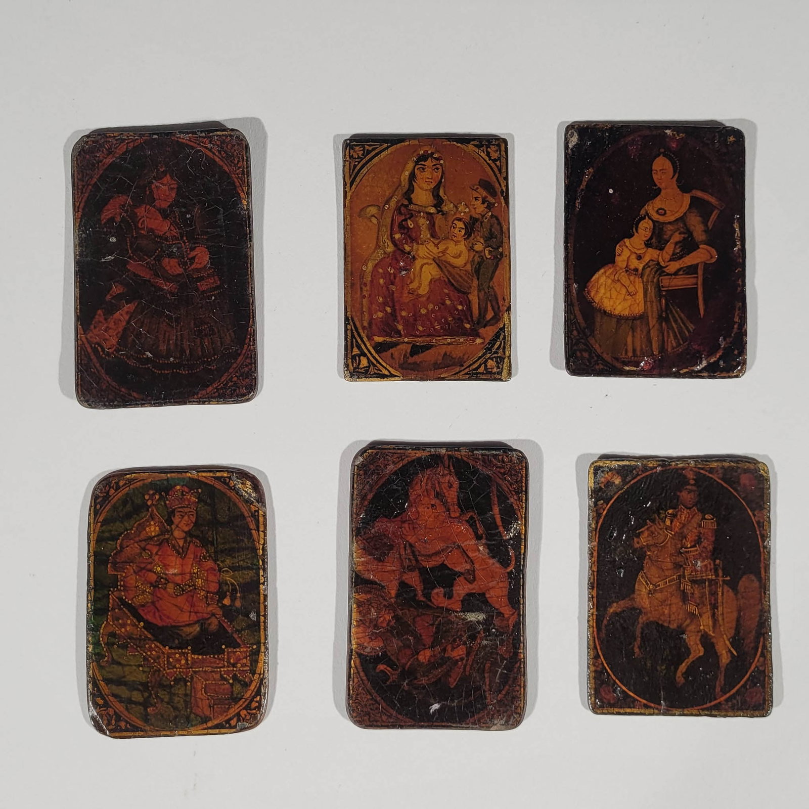 Six Persian Qajar Playing Cards (1 of 3)