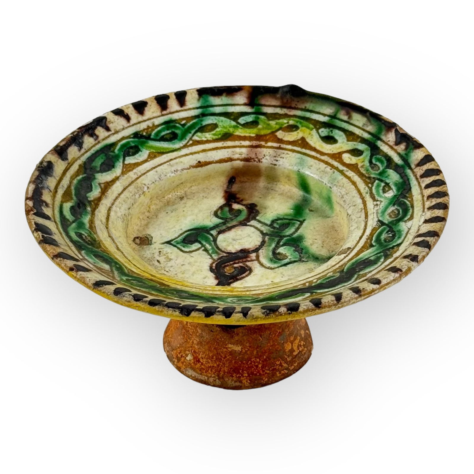 Early Islamic Bamiyan Sgraffito Pedestal Dish (1 of 3)