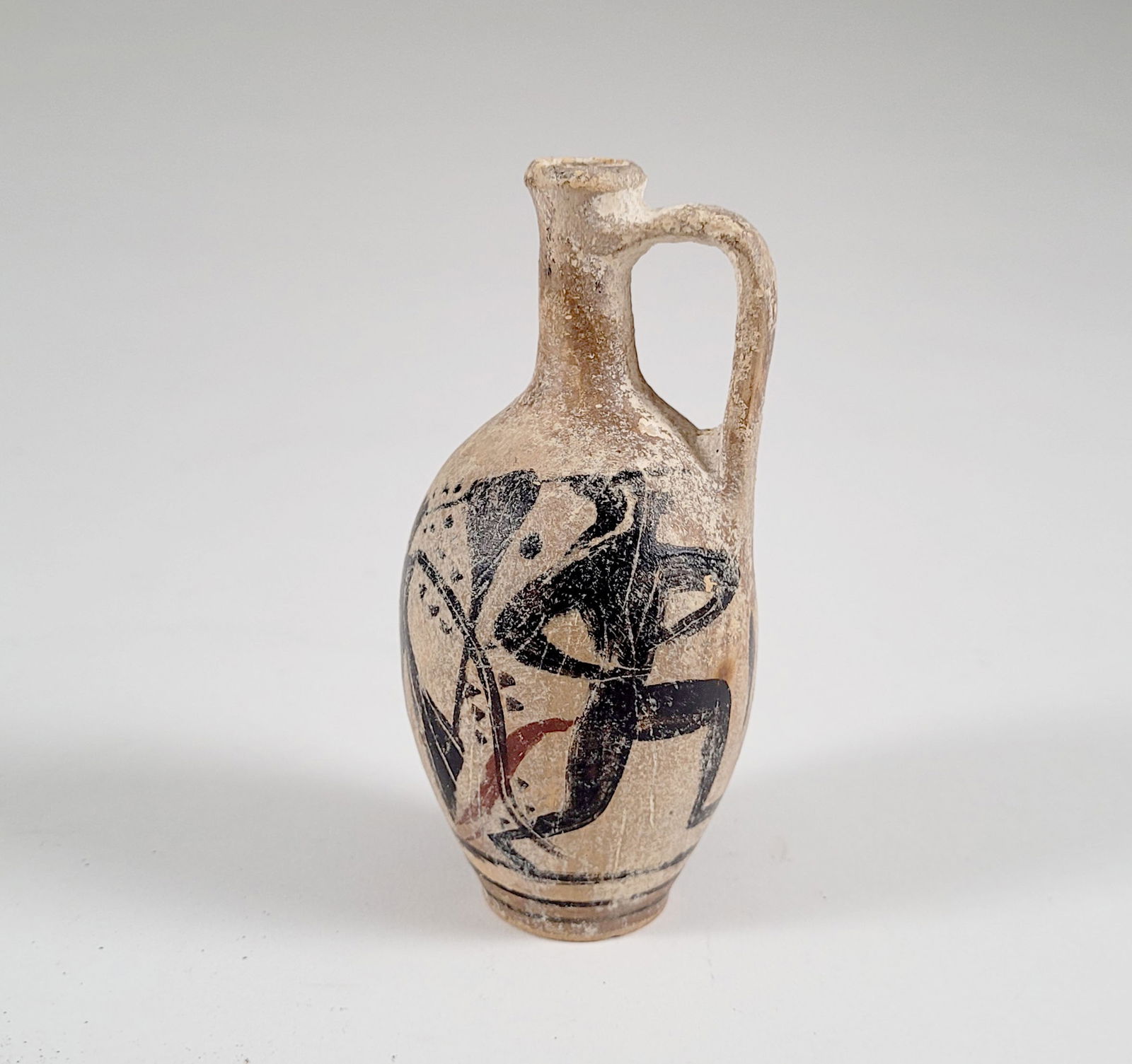 Etruscan Black Figure Pottery Bottle (1 of 2)