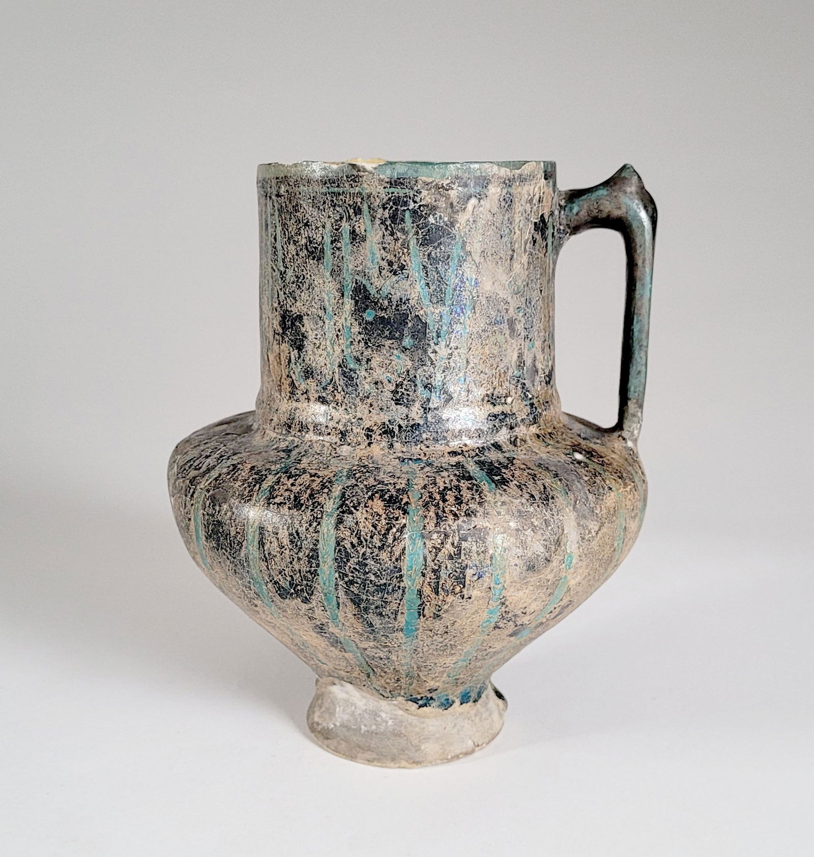 Kashan Pottery Jar with Handle (1 of 3)