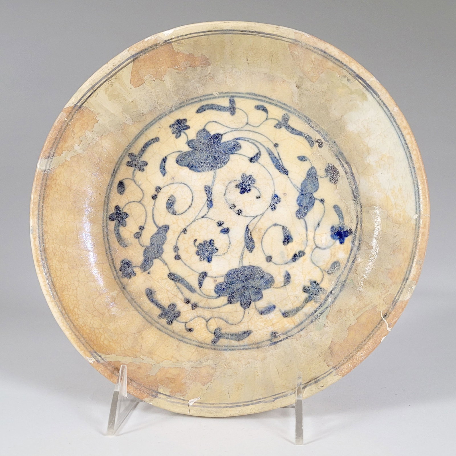 Safavid Blue & White Kangxi-Style Dish (1 of 3)