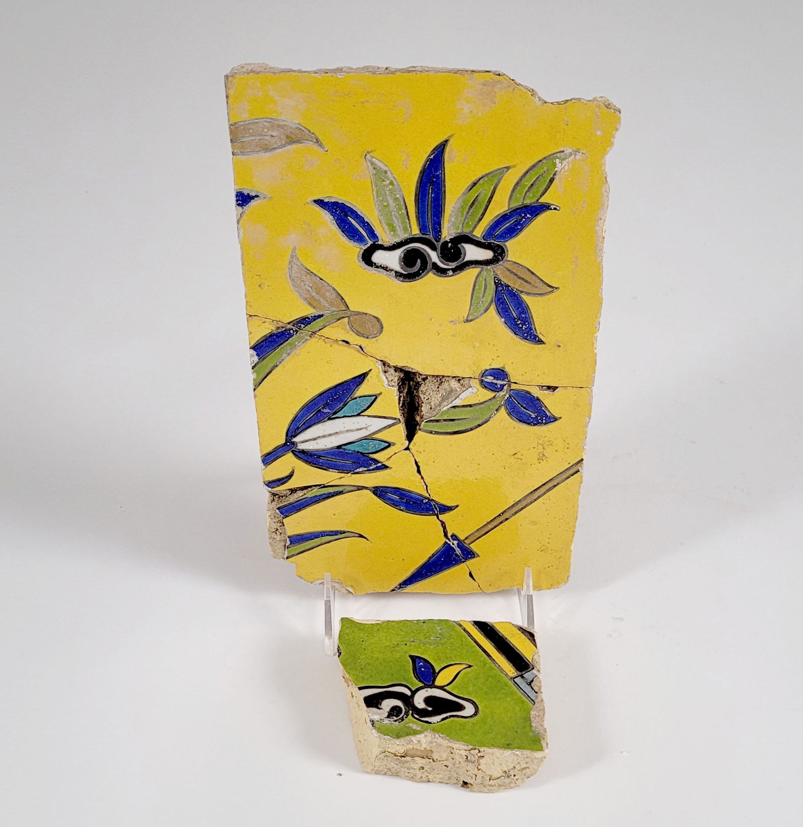 Two Safavid Cuerda Seca Pottery Tile Fragments (1 of 3)