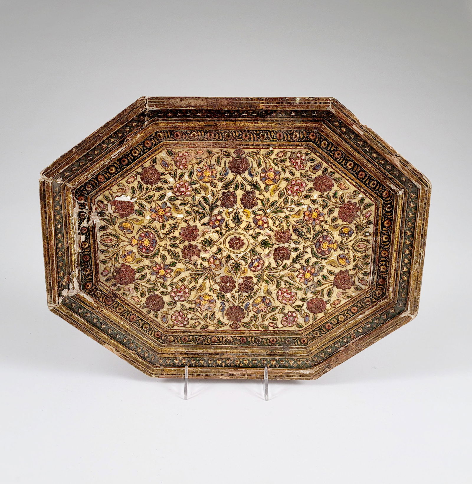 Kashmiri Lacquered Wood Papier Mache Tray (1 of 4)