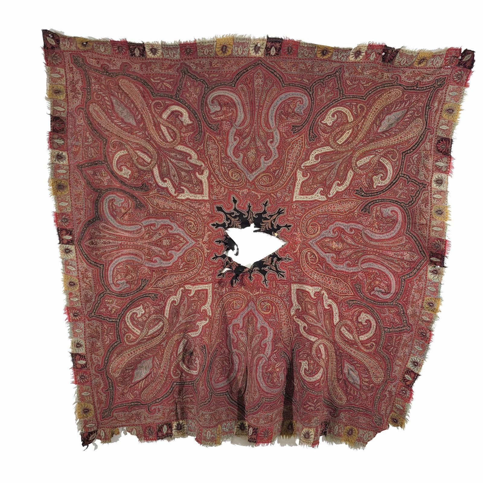 Kashmiri Wool Shawl with Black Center (1 of 3)