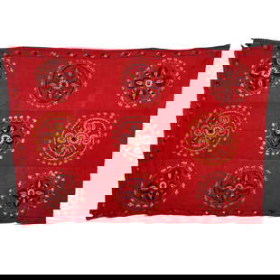 Uzbek Shahrisabz Cotton Suzani: Uzbek Shahrisabz cotton suzani. A grid of decorative roundels combining floral, geometric, and tribal motifs cover the bright crimson ground. Some repair-work done. Late 19th century. Dimensions: 70