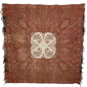 European Paisley Shawl with Cream Center